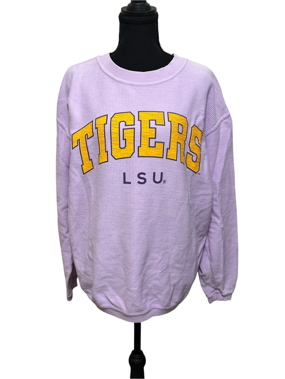 Chicka-d Lavender Crewneck Sweatshirt Tigers LSU